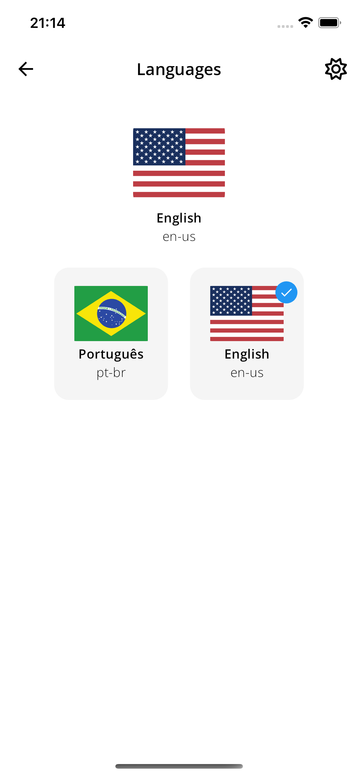 GeoGaburi - App languages screen preview