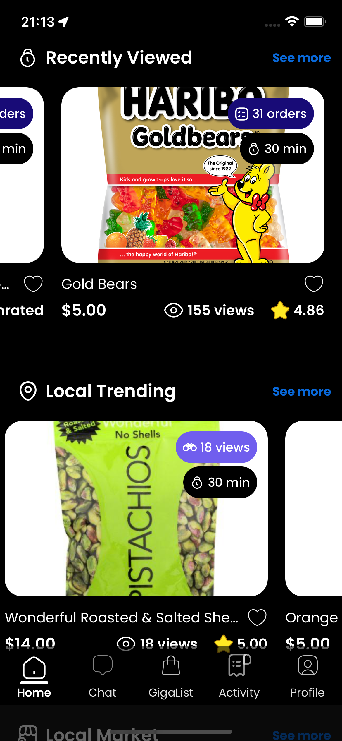 Gigawrks - Clients home screen items preview