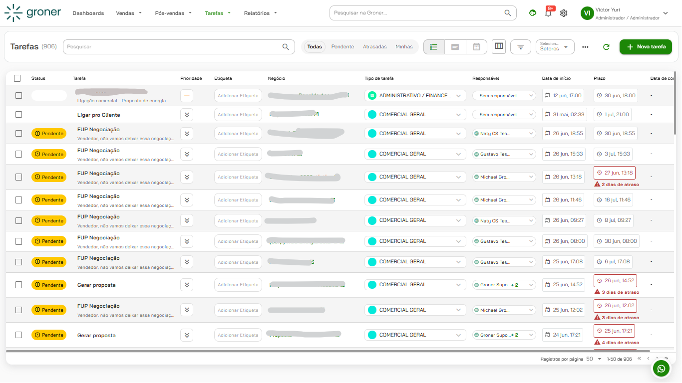 Groner - Task List Screen