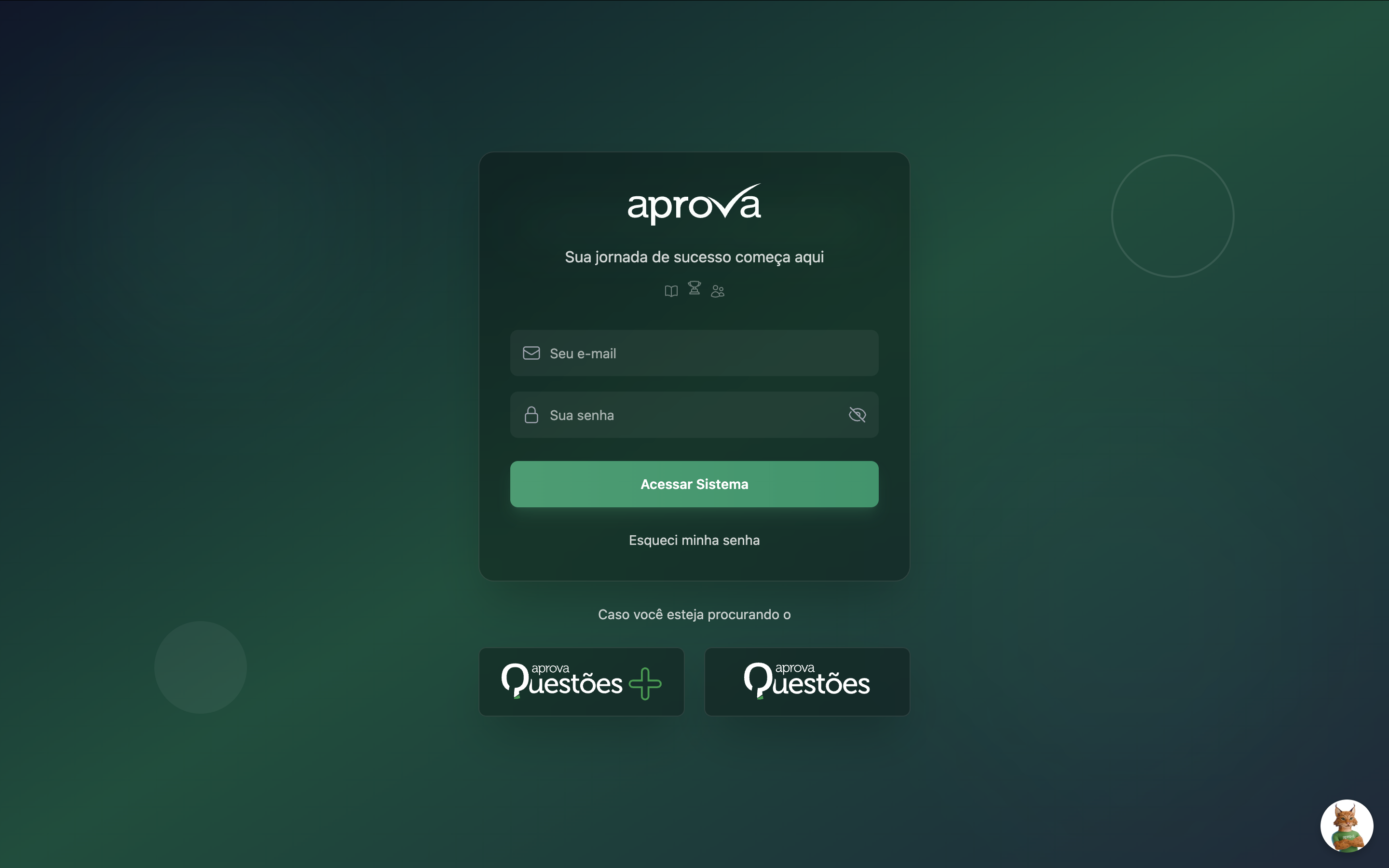 LMS Aprova Concursos - Login Screen
